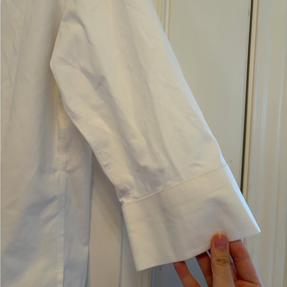 Foxcroft White Non-Iron Fitted Blouse - Picture 3 of 4